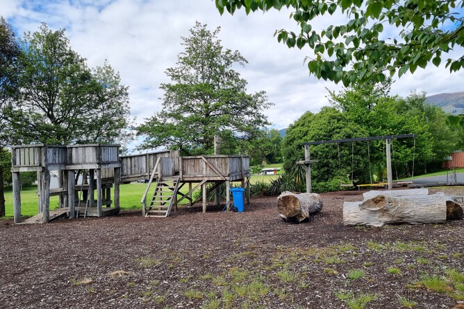 Old playground equipment before the renovation.