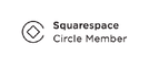 Squarespace Circle Member badge with a black geometric icon on the left and black text stating 'Squarespace Circle Member'