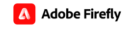 Adobe Firefly logo with a red rounded square featuring a stylised white "A" next to bold black text reading "Adobe Firefly"