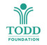 Todd Foundation logo featuring a teal abstract figure with three curved lines extending upward, above the bold uppercase text "TODD FOUNDATION" in teal