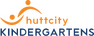 Hutt City Kindergartens logo with 'huttcity' in orange and 'KINDERGARTENS' in navy, featuring two abstract orange figures forming a wave shape