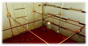 before pictures of a rusted tank interior