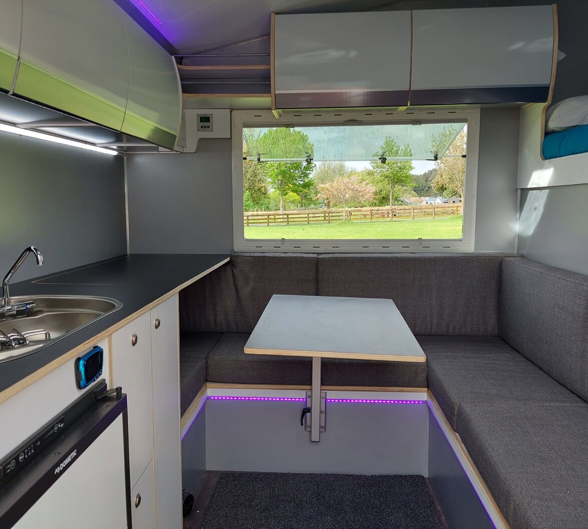 Living area in a toy hauler