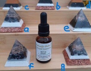 Nettle and Obsidian Raw Orgonite Pyramids