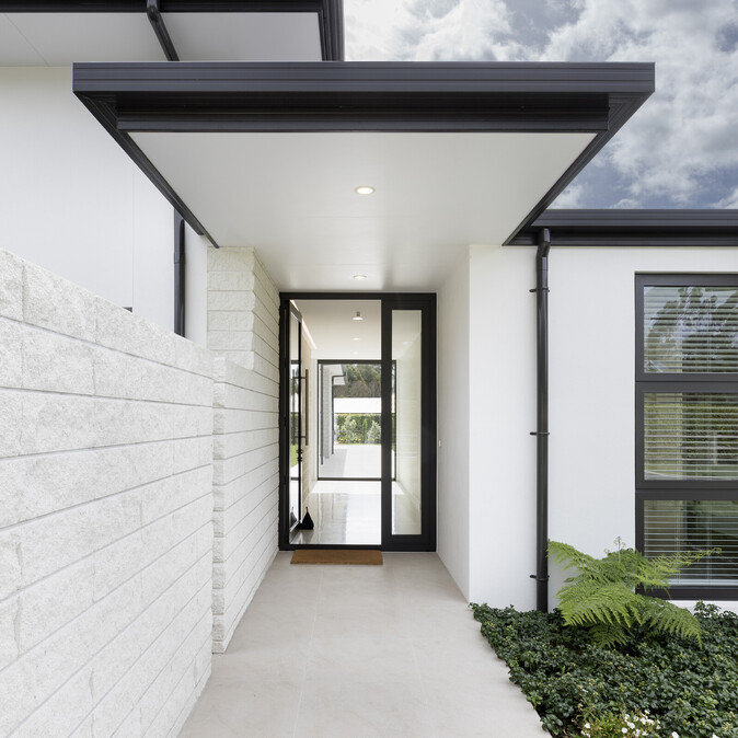 Entrance way of Burch house built by Karl Kampenhout