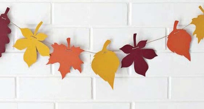Autumn leaf bunting
