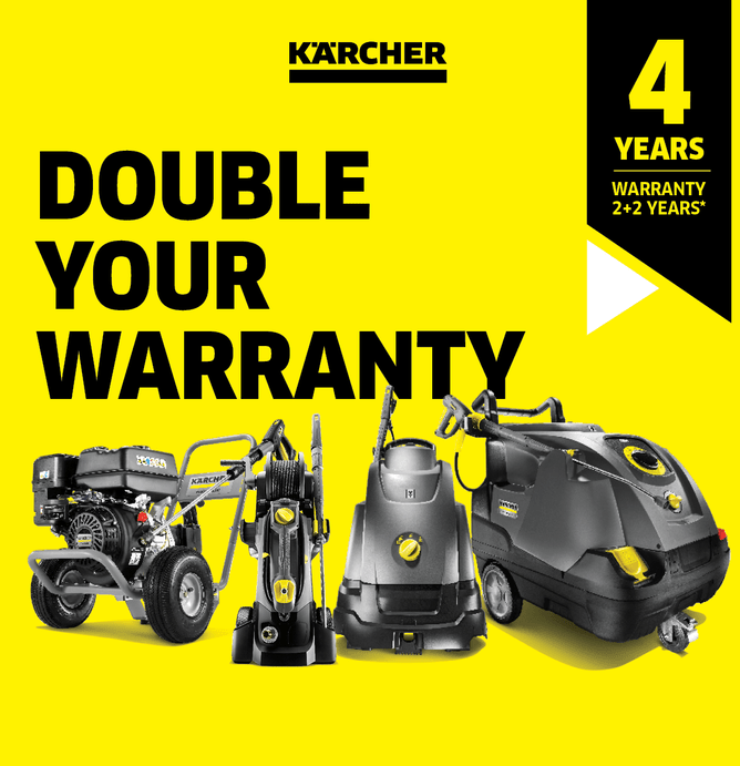 double your warranty with Karcher and Baywide Equipment