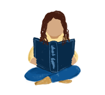 out of school care programmes, a drawing of girl reading