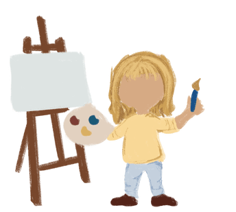 out of school care programmes, a drawing of a girl painting