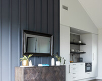 Interior feature wall of pool house