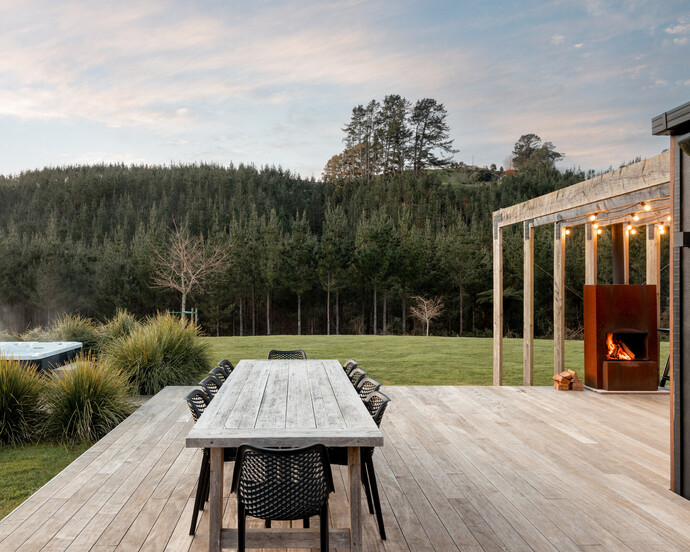 architecturally designed outdoor deck