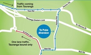 Update: Te Puke Highway works and lane diversion 28 November