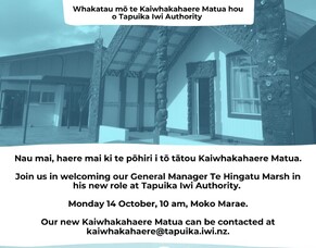 He pānui - Pōhiri mō te Kaiwhakahaere Matua