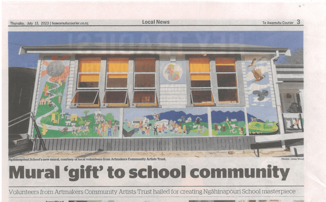 Ngāhinapōuri School Mural