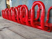 Red powder coated cycle stands for Hamilton City Council