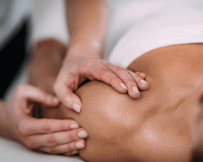 Man on floating toy in pool
