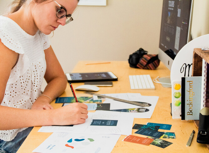 Photo of designer doing graphic design