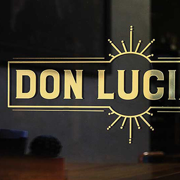 Don Luciano Gold vinyl window signage