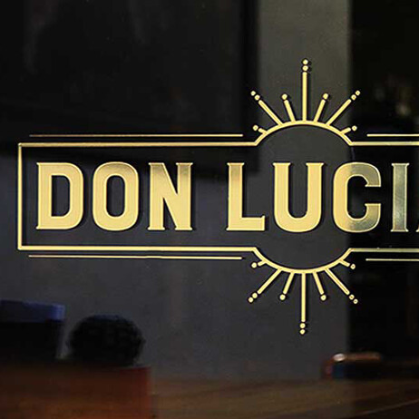 Don Luciano Gold vinyl window signage