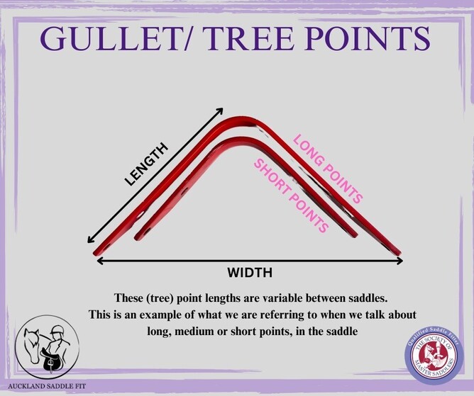 Comparison image of saddles with long tree points (top) and short tree points (bottom)