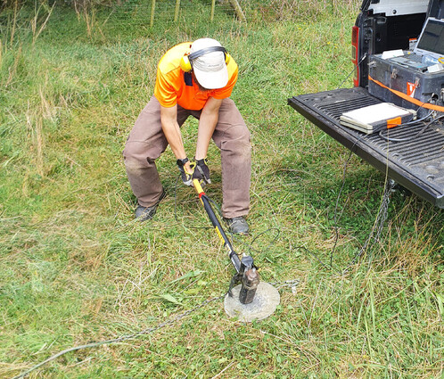 Scientist investigating Bedrock