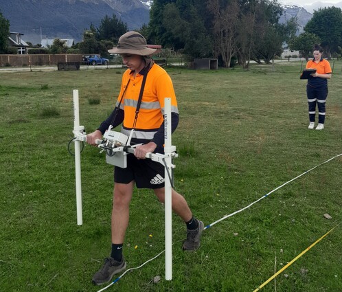 Map showing buried well location