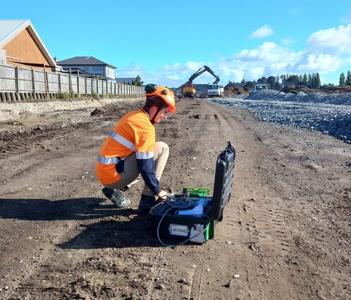 scientists using Vibration Monitoring equipment