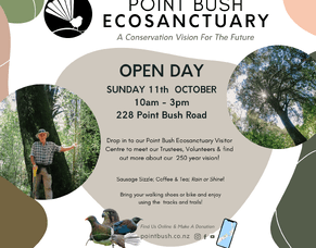 OPEN DAY AT POINT BUSH ECOSANCTUARY