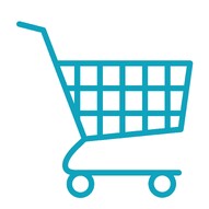 Personal shopping outline drawing of a shopping trolley