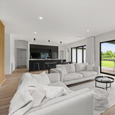 Family living space with lounge suite &ndash; lifestyle living, Nixon Homes