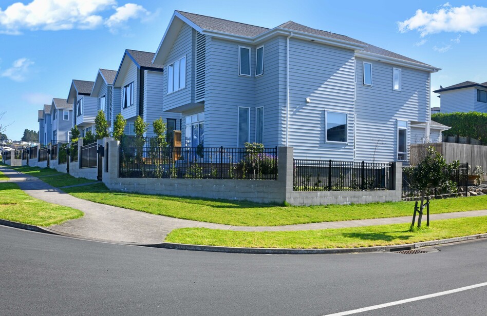 Residential development with black aluminium fencing