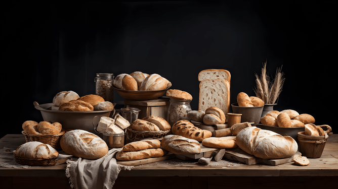 Bread on table