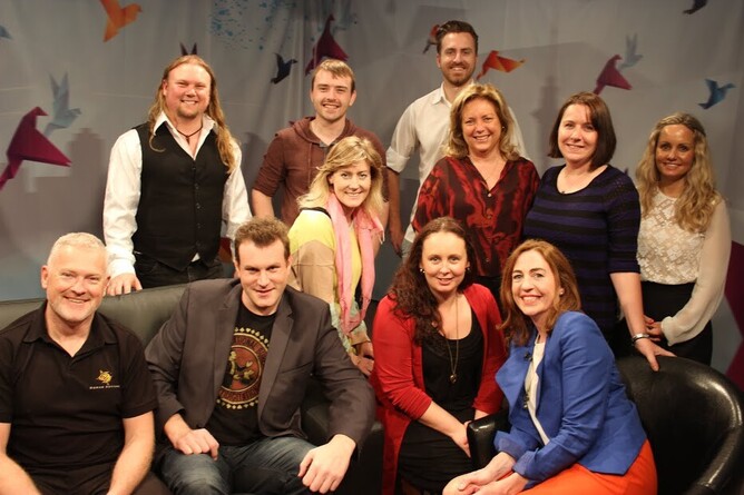 Cath Vincent in the blue jacket and there's me in red, middle row, third from the right!