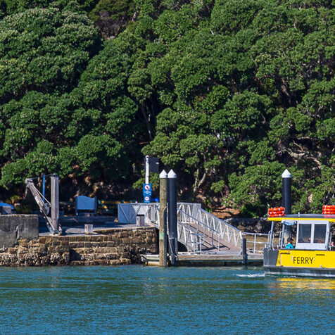 The Whitianga Ferry at the dock.