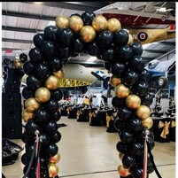 Black and Gold Balloon Arch | Balloon Arches Tauranga