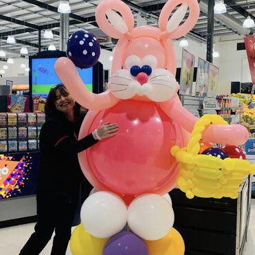 Giant Easter Bunny Balloon for Gate Pa New World | Character Balloon Tauranga