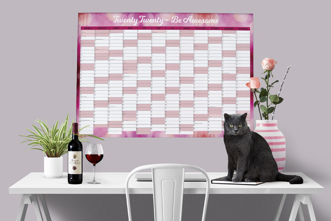 Wall Planner NZ Printable Pink