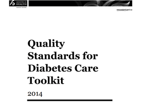 Quality Standards for Diabetes Care a welcome document