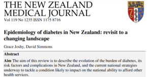 Publication - Epidemiology of diabetes in NZ - a 2006 revisit to 1996 work