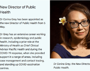 Congratulations to the new Director of Public Health