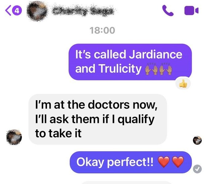 Sample of a message in the campaign