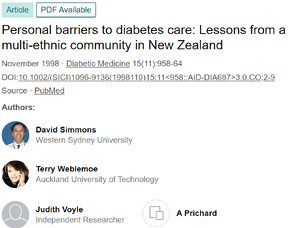 Publication - Personal Barriers to diabetes care, lessons from a multi-ethnic community in New Zealand