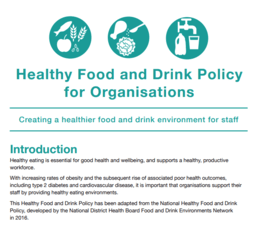 Healthy Food and Drink policy for organisations...Healthy Auckland Together