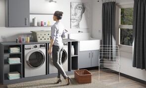 Laundry Design - Small spaces can be challenging. Our designers have been creating laundries for many years and know all the products that can help you make the most of your space. From colours that create the illusion of space to laundry cabinets and storage solutions that make the most of every nook and cranny, we’ll make your laundry look great and function even better.