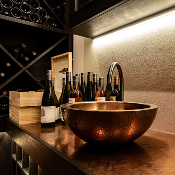 Copper sing on a copper bench top