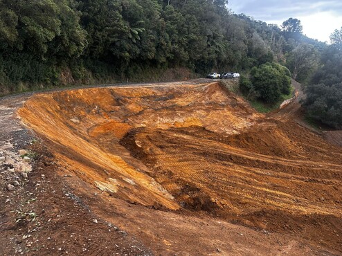 Mangarino Road repair underway