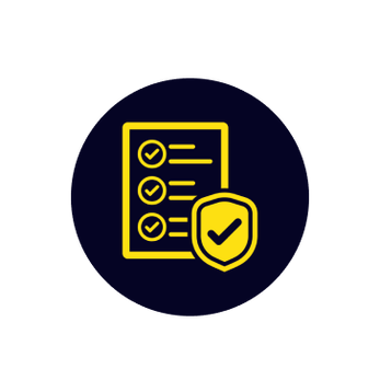 icon with tick sheet and large tick