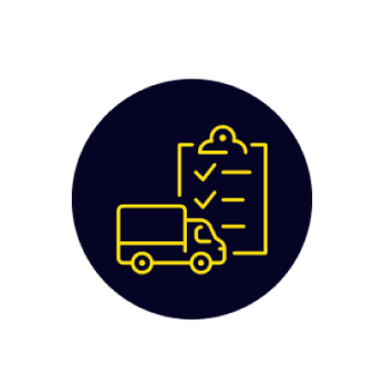 icon of truck and tick sheet