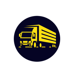 icon showing heavy truck and trailer