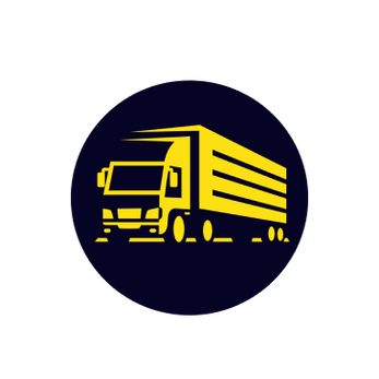 icon of heavy truck and trailer